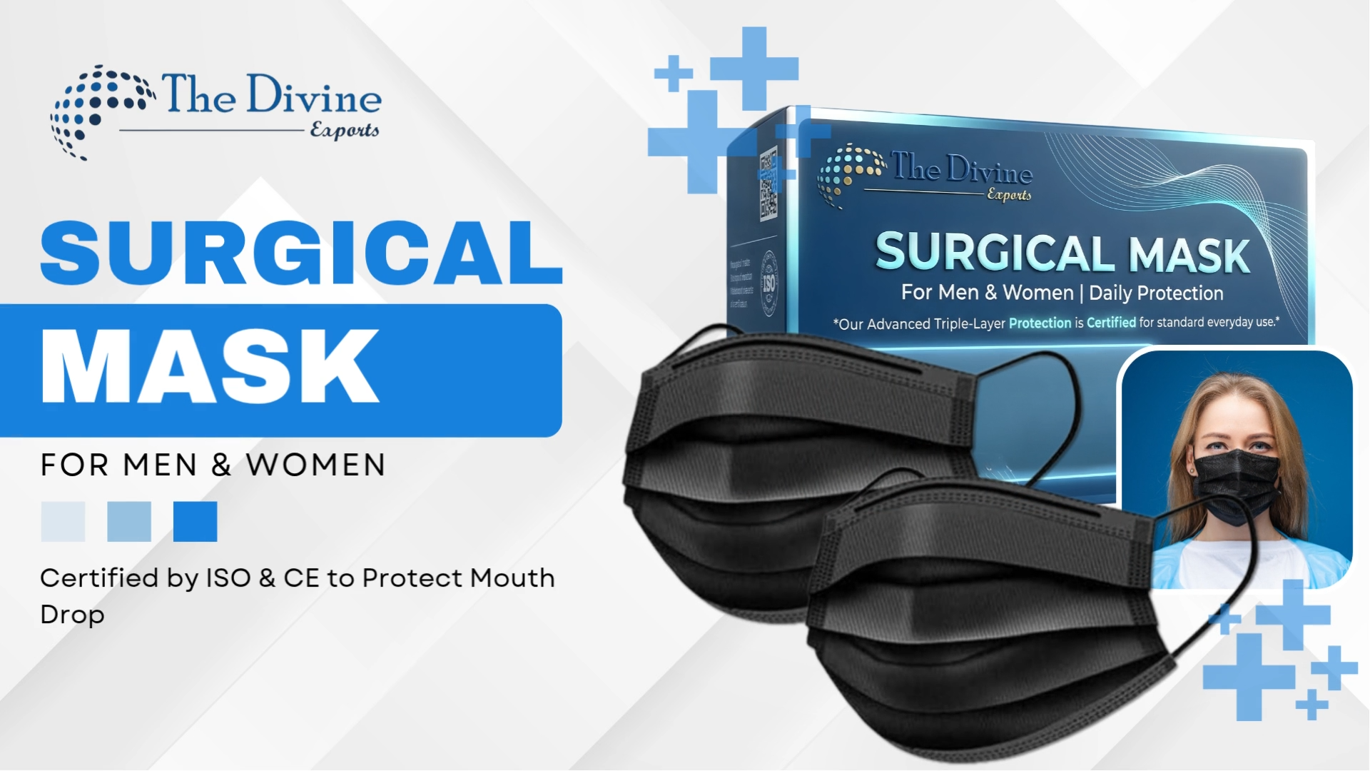 The Divine Exports Non Woven Fabric 3 Ply Disposable Surgical Mask